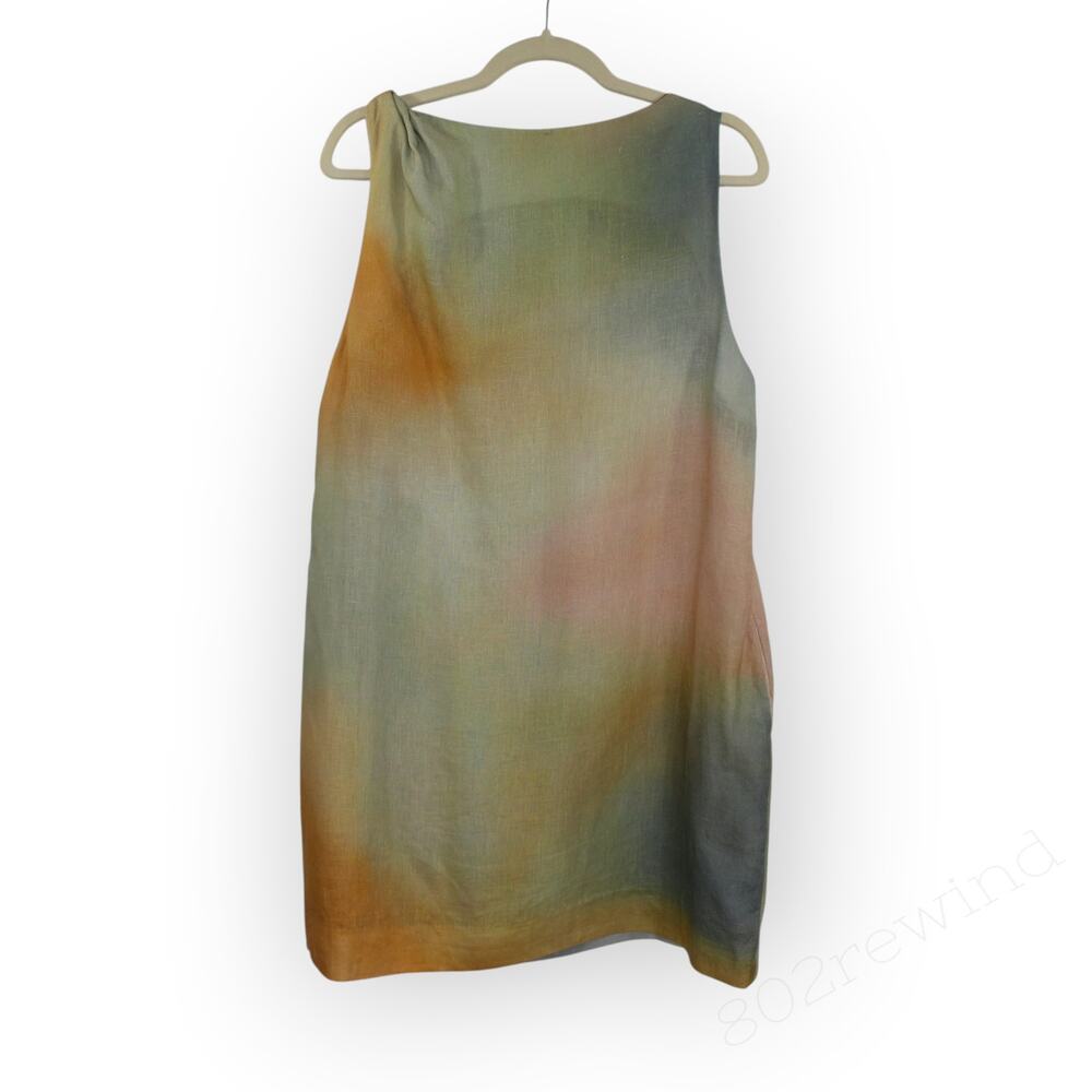 XL STAUD Boa Ombré Linen Shift Dress Pastel Clouds Mini Tank POCKETS - Picture 8 of 13